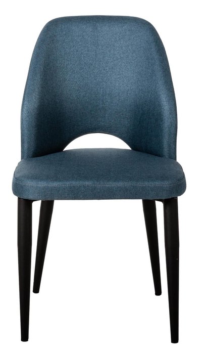 Стул Ledger синего цвета на черных ножках - лучшие Обеденные стулья в INMYROOM