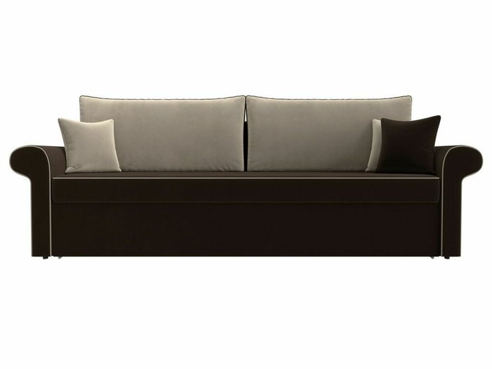 Прямой диван-кровать Милфорд бежево-коричневого цвета - купить Прямые диваны по цене 42990.0