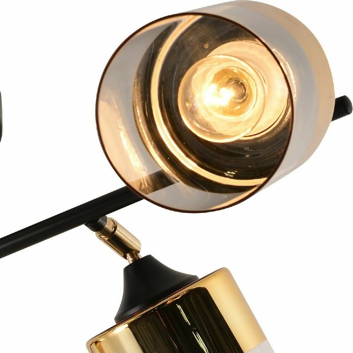 Люстра на штанге 01555-3.3-06B BK+FGD (стекло, цвет прозрачный) - лучшие Потолочные люстры в INMYROOM