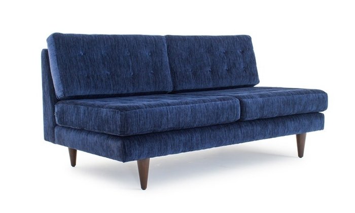 Прямой диван синего цвета - купить Прямые диваны по цене 57600.0