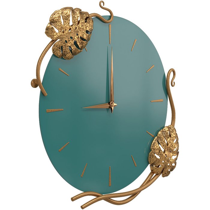 Настенные часы Monstera Deliciosa синего цвета - купить Часы по цене 15551.0