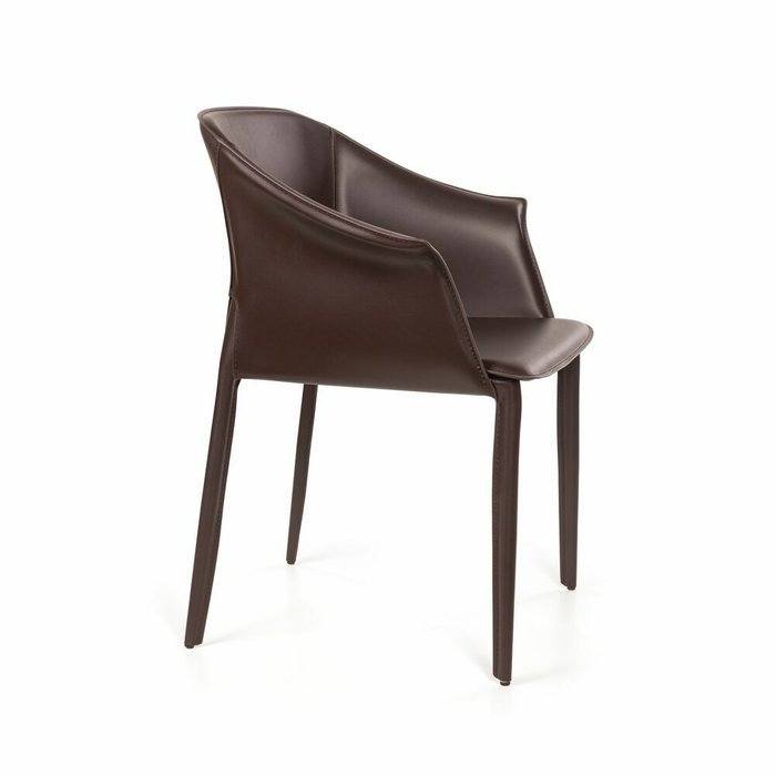 Обеденный стул с подлокотниками Gio коричневого цвета - лучшие Обеденные стулья в INMYROOM