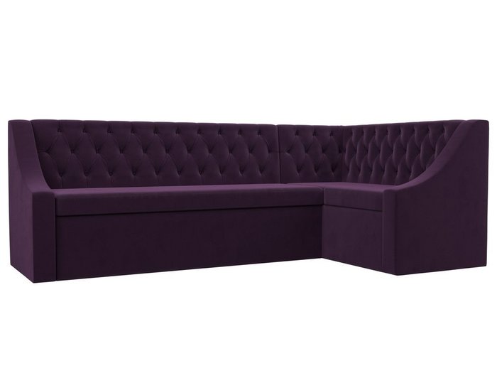 Кухонный угловой диван-кровать Мерлин фиолетового цвета правый угол