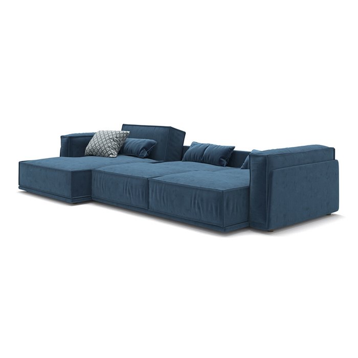  Диван-кровать Vento light угловой синего цвета - лучшие Угловые диваны в INMYROOM