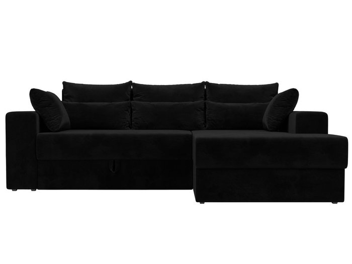 Угловой диван-кровать Мэдисон черного цвета правый угол - купить Угловые диваны по цене 41990.0