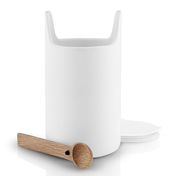 Емкость для хранения Toolbox белый с крышкой и ложкой из дуба - лучшие Емкости для хранения в INMYROOM