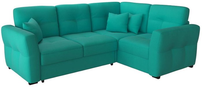 Угловой диван-кровать Манхеттен Azur бирюзово-зеленого цвета