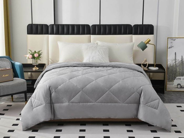 Одеяло Монако 160х220 серого цвета - купить Одеяла по цене 8850.0