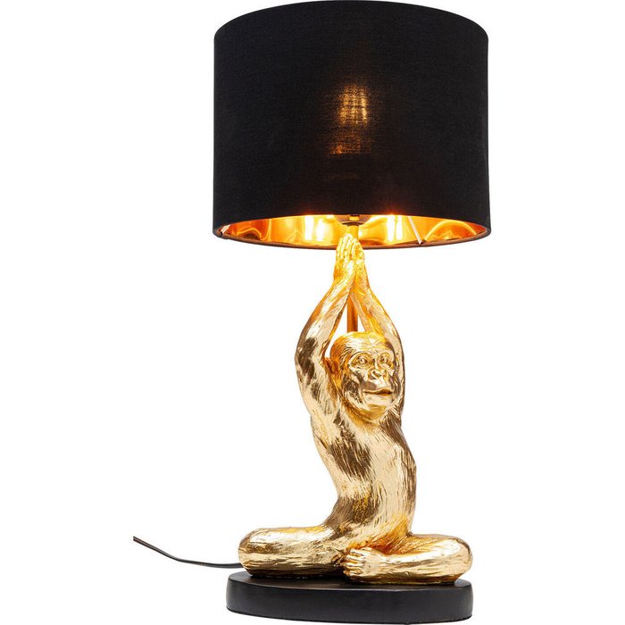 Лампа настольная Monkey черно-золотого цвета