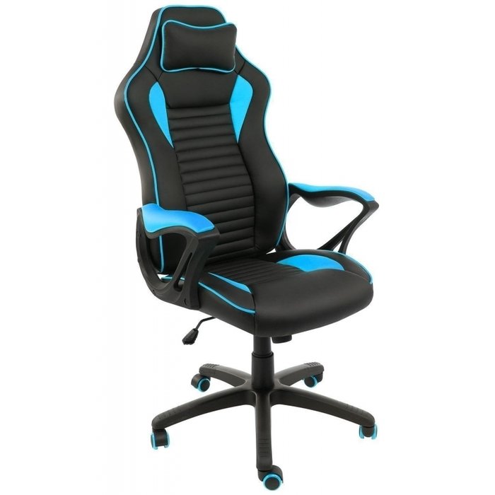 Компьютерное кресло Leon черно-голубого цвета