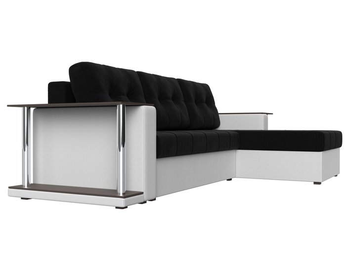 Угловой диван-кровать Даллас бело-черного цвета (ткань\экокожа) - лучшие Угловые диваны в INMYROOM
