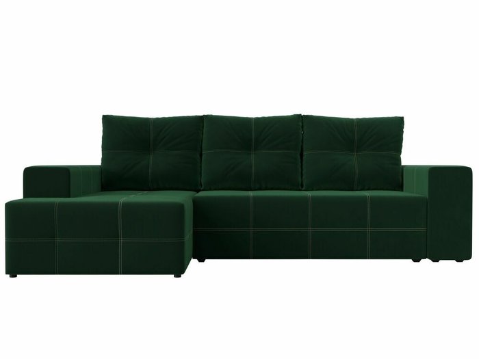 Угловой диван-кровать Перри зеленого цвета левый угол - купить Угловые диваны по цене 62999.0