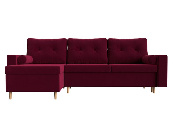 Угловой диван-кровать Белфаст бордового цвета левый угол - купить Угловые диваны по цене 49999.0