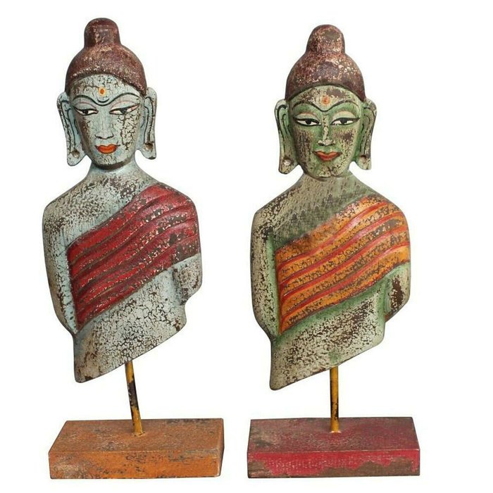 Декоративная фигура 18 x 9 x 47 cm Будда Восточный (2 штук)