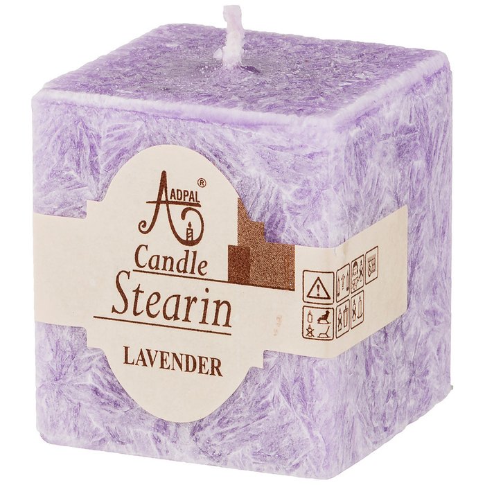 Набор ароматических стеариновых свечей из трех штук Lavender сиреневого цвета - лучшие Свечи в INMYROOM