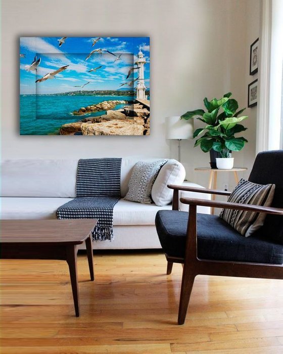 Картина Маяк с изображением побережья Женевского озера - купить Картины по цене 6490.0