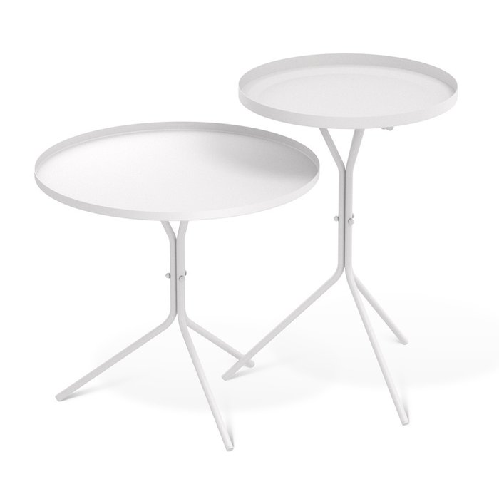Комплект сервировочных столиков Аугсбург белого цвета - купить Сервировочные столики по цене 3860.0