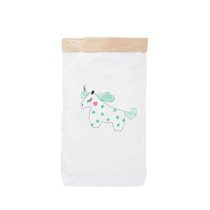Эко-мешок для игрушек Mint Unicorn из крафт-бумаги