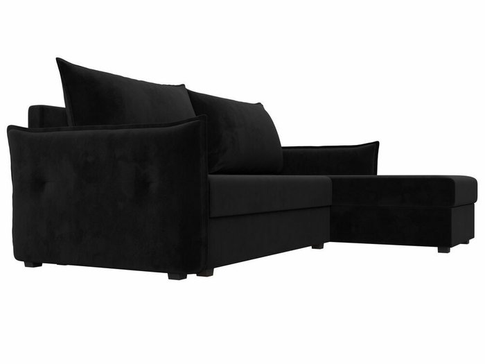 Угловой диван-кровать Лига 004 черного цвета угол правый  - лучшие Угловые диваны в INMYROOM