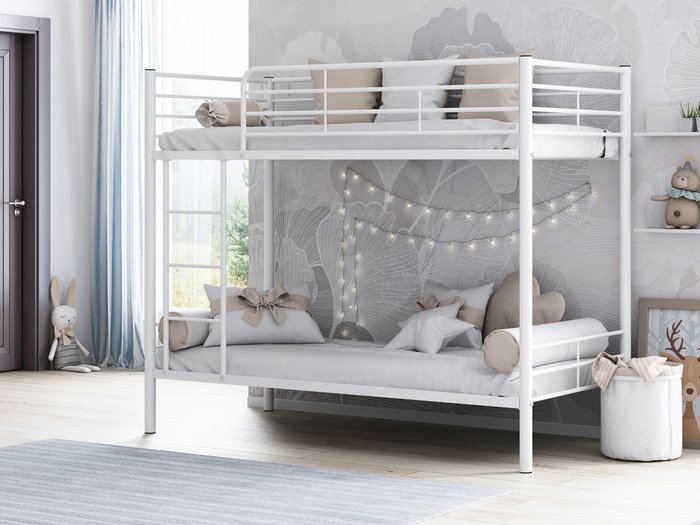 Кровать двухъярусная Севилья 90х190 белого цвета - купить Двухъярусные кроватки по цене 16510.0