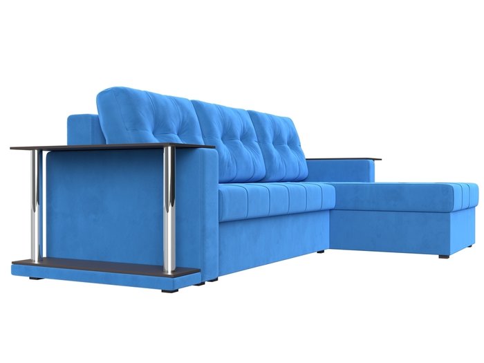 Угловой диван-кровать Даллас голубого цвета - лучшие Угловые диваны в INMYROOM