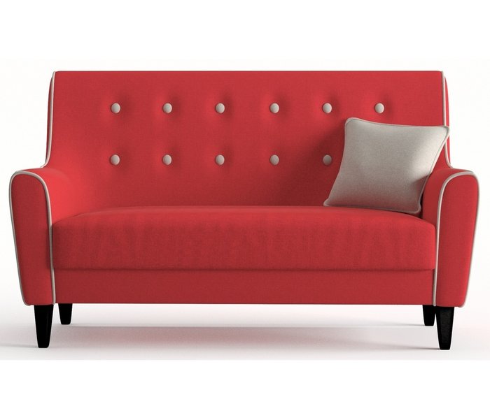 Диван из рогожки Мерлин красного цвета - купить Прямые диваны по цене 22490.0