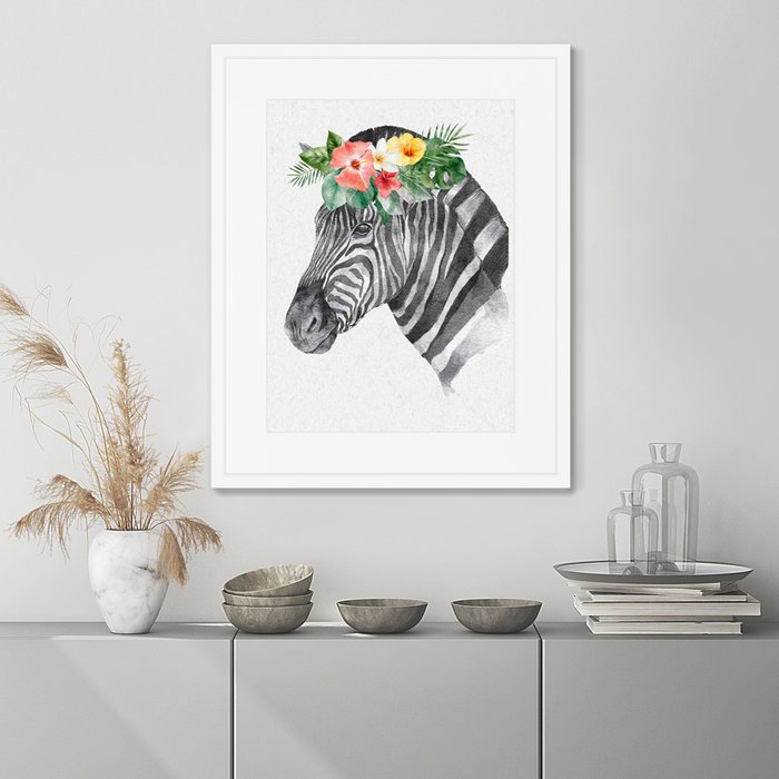 Репродукция картины в раме Graceful zebra - лучшие Картины в INMYROOM