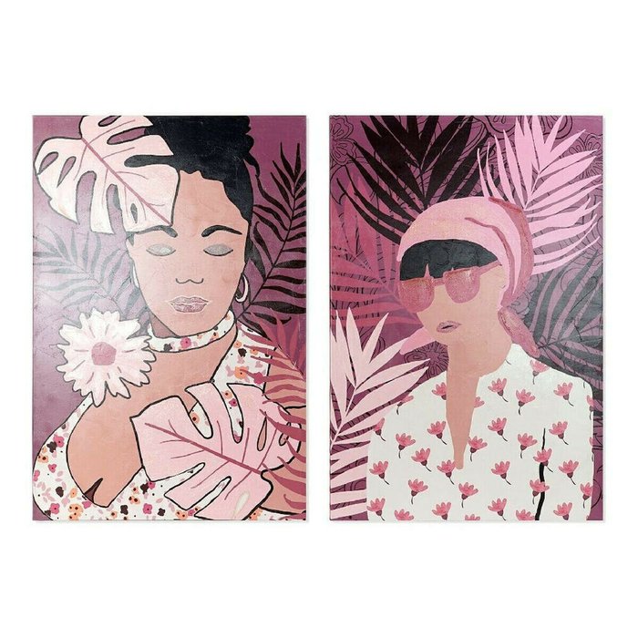 Картина African Колониальный 80 x 3 x 120 cm Африканка (2 штук)