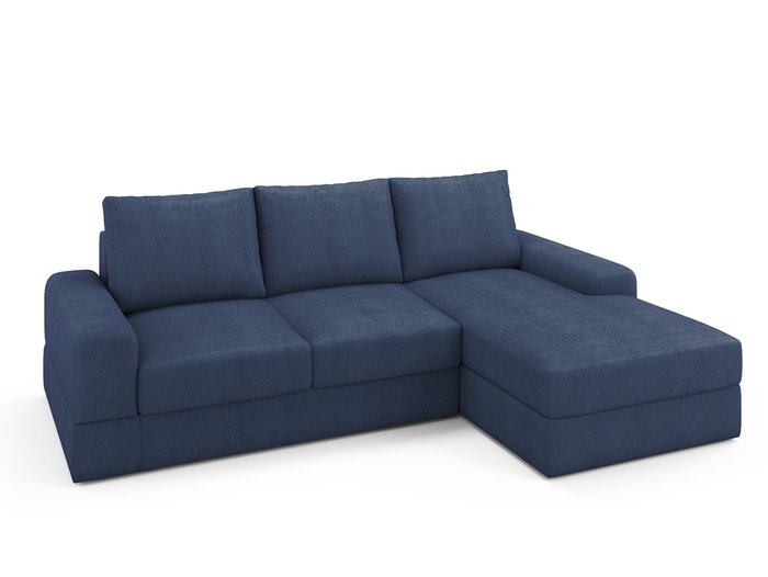 Угловой диван-кровать Elke правый темно-синего цвета - лучшие Угловые диваны в INMYROOM