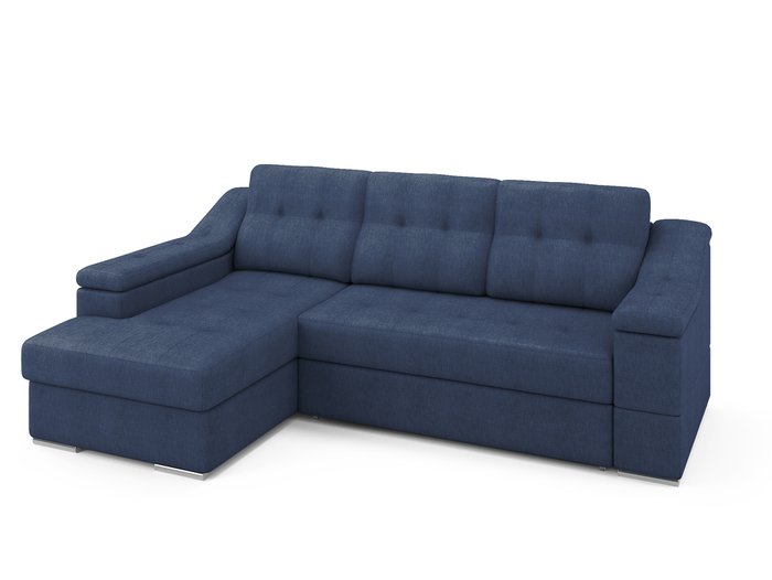 Угловой раскладной диван Liverpool левый синего цвета - купить Угловые диваны по цене 86600.0