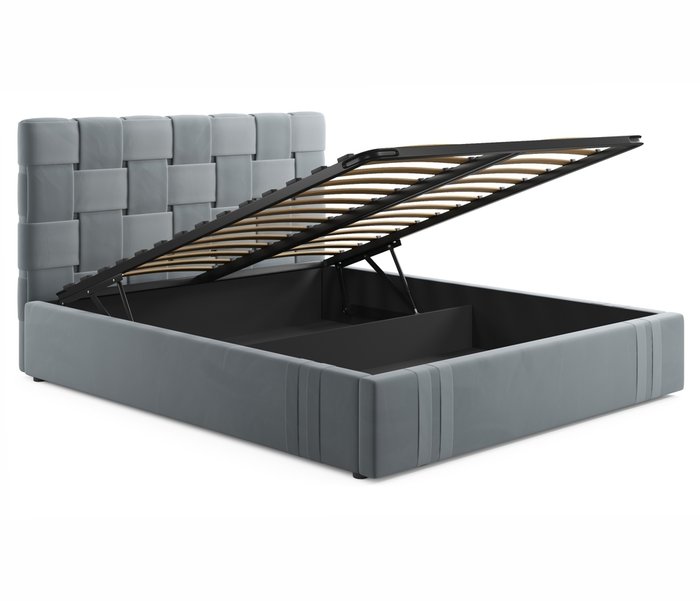 Кровать Tiffany 160х200 с подъемным механизмом серого цвета - купить Кровати для спальни по цене 43900.0 Кровать Tiffany 160х200 с подъемным механизмом серого цвета - купить Кровати для спальни по цене 43900.0
