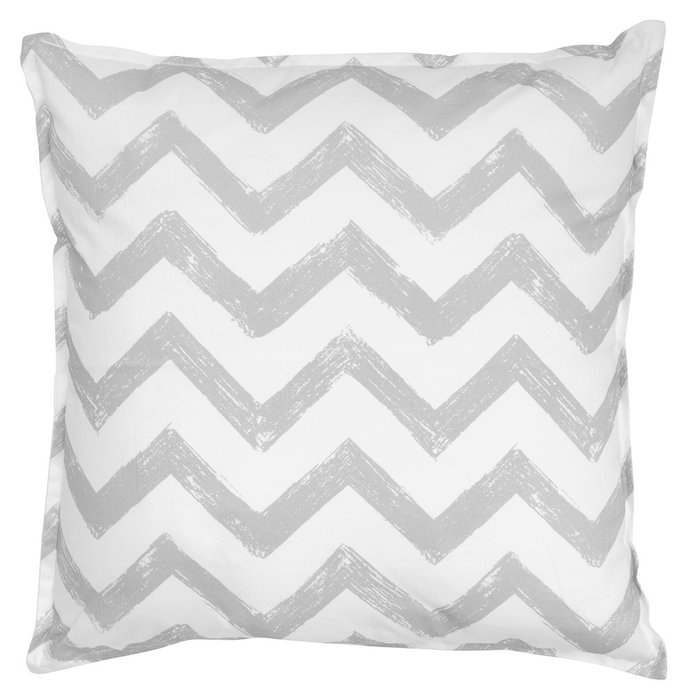 Чехол для подушки Grey Zigzag из 100% хлопка Чехол для подушки Grey Zigzag из 100% хлопка