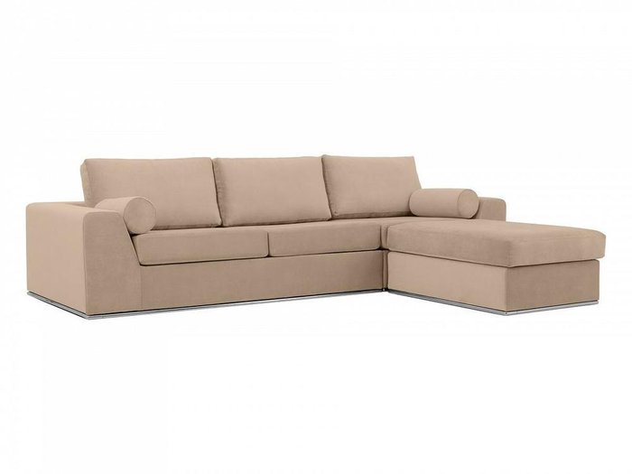 Угловой диван-кровать Igarka светло-коричневого цвета - лучшие Угловые диваны в INMYROOM