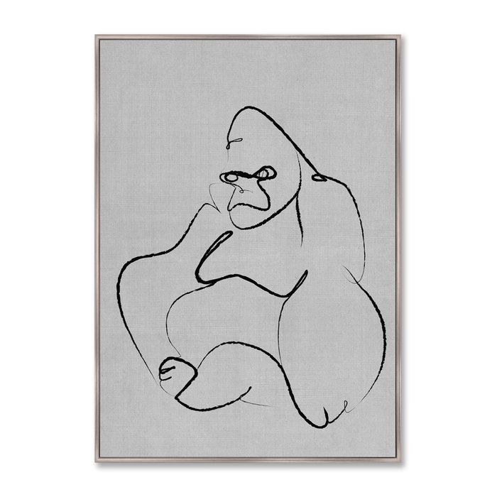 Репродукция картины на холсте Gorilla on gray - купить Картины по цене 21999.0