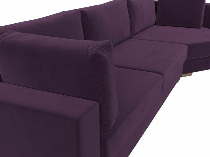 Угловой диван-кровать Лига 026 фиолетового цвета правый угол - лучшие Угловые диваны в INMYROOM