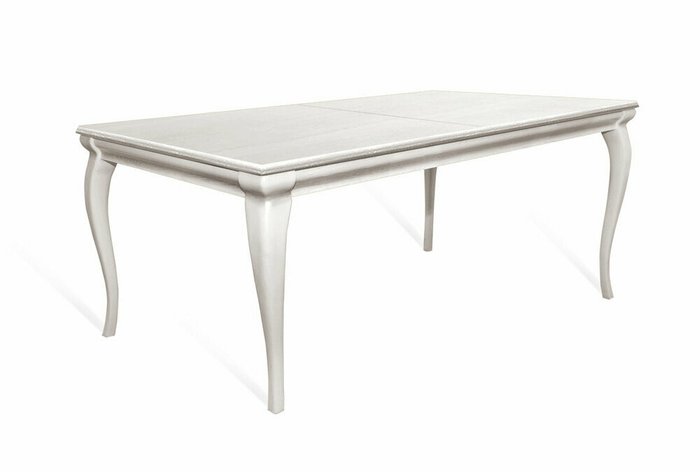 Раскладной обеденный стол Алекса цвета белая эмаль с темной патиной