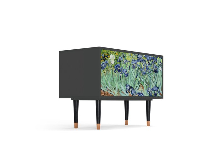 Комод S1 Irises by Vincent van Gogh с корпусом графитового цвета - лучшие Комоды в INMYROOM Комод S1 Irises by Vincent van Gogh с корпусом графитового цвета - лучшие Комоды в INMYROOM