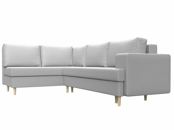Угловой диван-кровать Сильвана белого цвета (экокожа) левый угол - лучшие Угловые диваны в INMYROOM