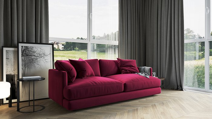 Диван-кровать Ибица красного цвета - купить Прямые диваны по цене 58800.0