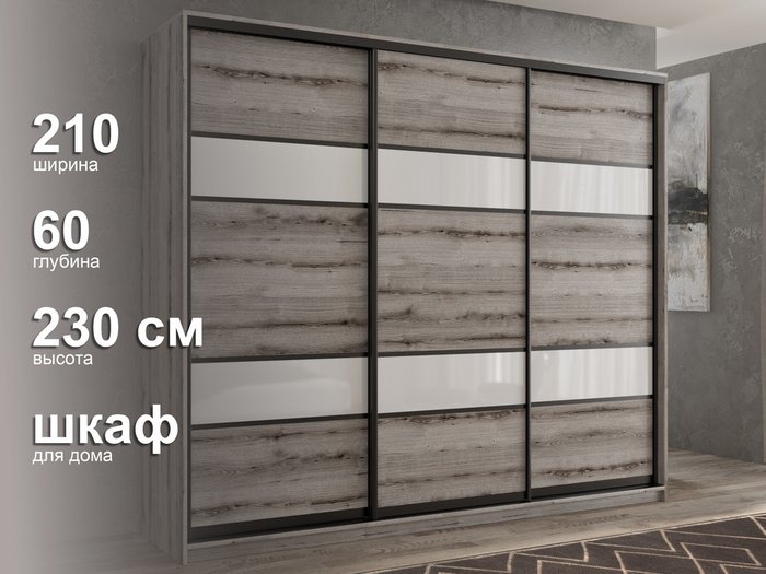 Шкаф-купе Кааппи-8 210 цвета Эвок окаменелый  - лучшие Шкафы-купе в INMYROOM