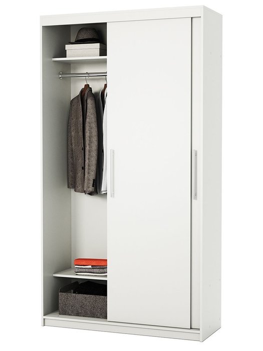 Шкаф-купе платяной Эконом 120 белого цвета - купить Шкафы-купе по цене 31990 Шкаф-купе платяной Эконом 120 белого цвета - купить Шкафы-купе по цене 31990