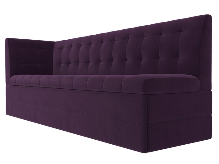 Угловой диван-кровать Бриз фиолетового цвета с углом слева - лучшие Угловые диваны в INMYROOM