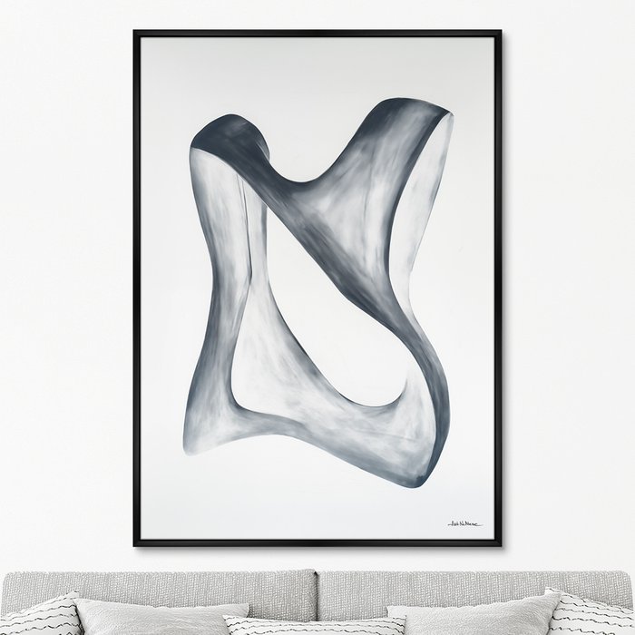Репродукция картины Streamlined shape in white and grey, 2024г. - купить Картины по цене 24999.0