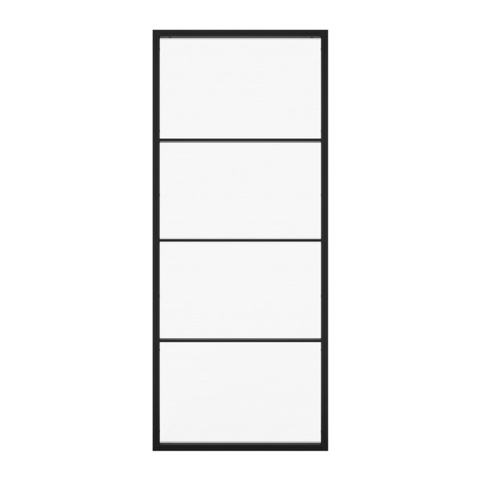 Металлическая перегородка Zonigue 70х220 черного цвета с плёнкой имитирующей рифлёную поверхность Металлическая перегородка Zonigue 70х220 черного цвета с плёнкой имитирующей рифлёную поверхность