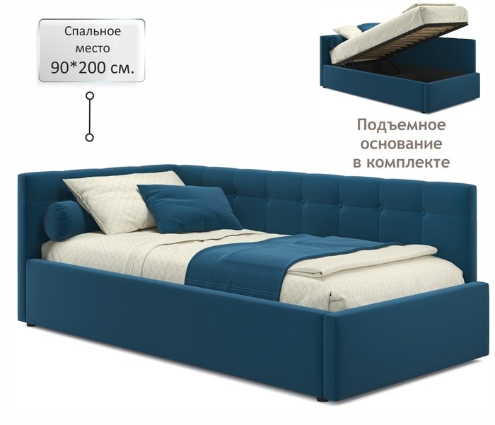 Кровать Bonna 90х200 светло-синего цвета - лучшие Кровати для спальни в INMYROOM