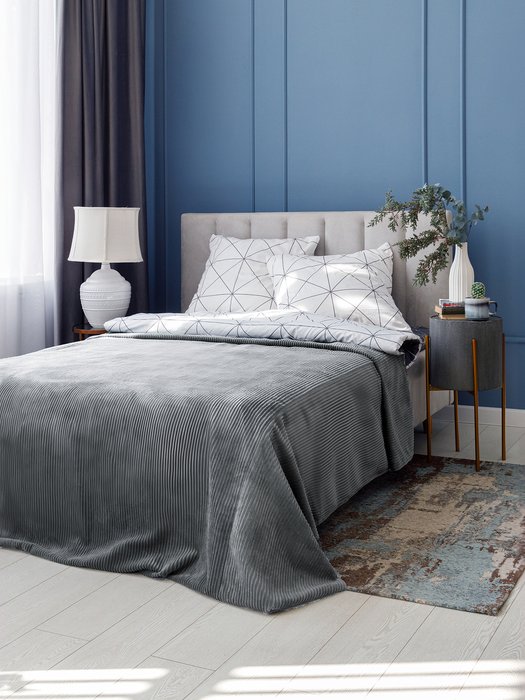 Покрывало Duo Cilium Grafit 230x240 темно-серого цвета - лучшие Покрывала в INMYROOM