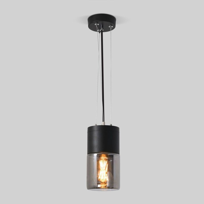Уличный подвесной светильник Roil черно-серого цвета