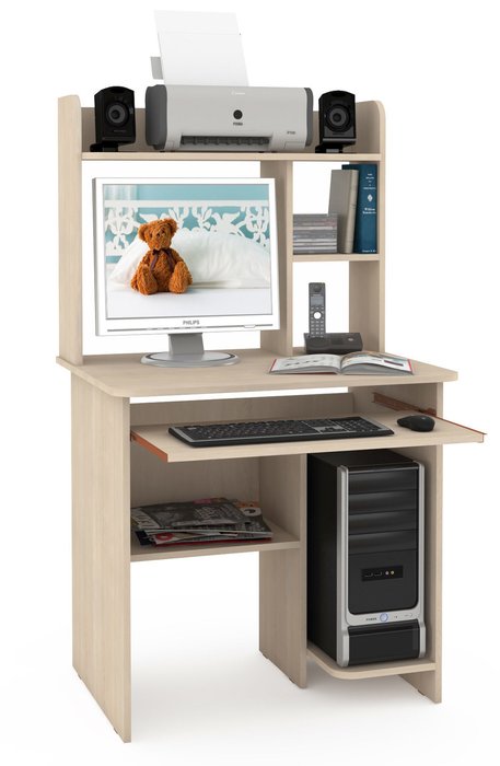 Стол компьютерный Комфорт S цвета дуб паллада - лучшие Письменные столы в INMYROOM