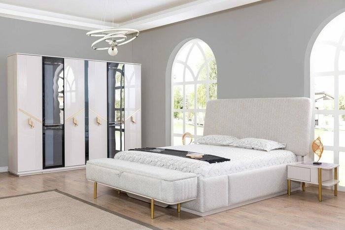 Кровать Париж 160х200 белого цвета без подъемного механизма - купить Кровати для спальни по цене 86000.0