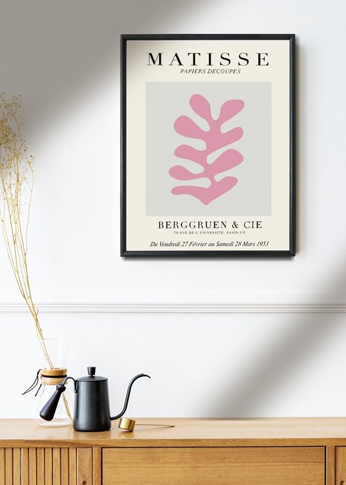 Постер Matisse Papiers Decoupes Pink 30х40 в раме черного цвета - купить Принты по цене 4800.0